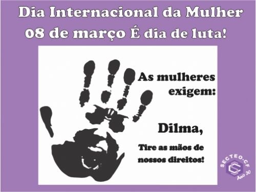Registro da publicação: 08 DE MARÇO É DIA DE LUTA