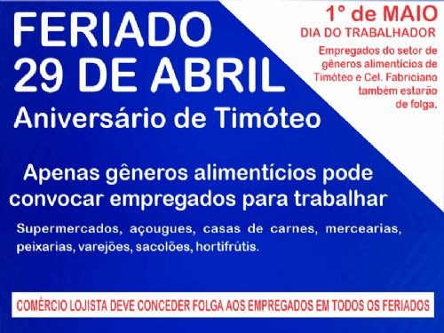 Registro da publicação: APENAS AS EMPRESAS DE GÊNEROS ALIMENTÍCIOS PODEM FUNCIONAR COM EMPREGADOS NESTE 29 DE ABRIL