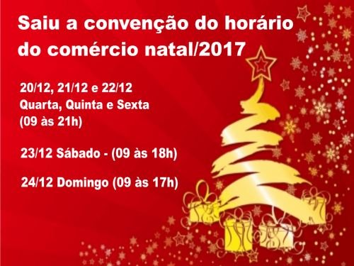 Registro da publicação: Comércio funciona até mais tarde de 20 a 24/12