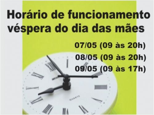 Registro da publicação: Comércio funciona até mais tarde na véspera do Dia das Mães