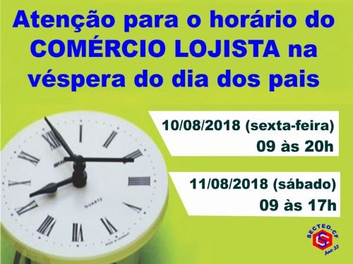 Registro da publicação: Comércio funciona até mais tarde na véspera do dia dos pais