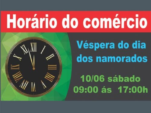 Registro da publicação: COMÉRCIO VAI FUNCIONAR ATÉ MAIS TARDE NA VÉSPERA DAS DATAS COMEMORATIVAS
