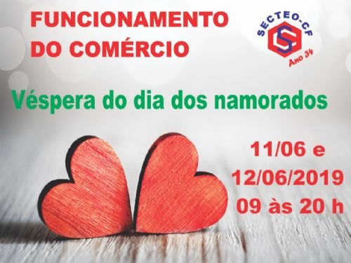 Registro da publicação: Comércio vai funcionar até mais tarde neste Dia dos Namorados