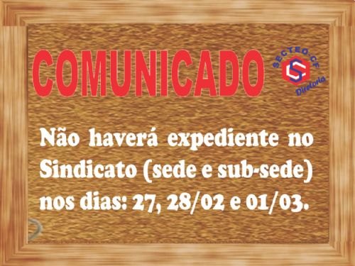 Registro da publicação: COMUNICADO