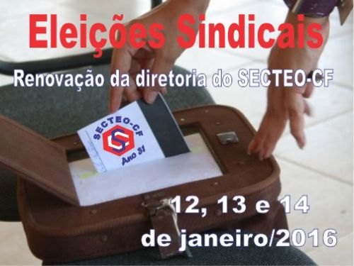 Registro da publicação: DIAS 12,13 E 14 É DIA DE VOTAR E ELEGER A NOVA DIREÇÃO DO SEU SINDICATO