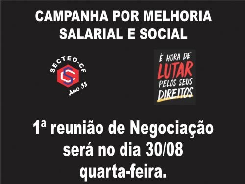 Registro da publicação: NEGOCIAÇÃO ENTRE SECTEO-CF E SINDCOMÉRCIO VAI COMEÇAR