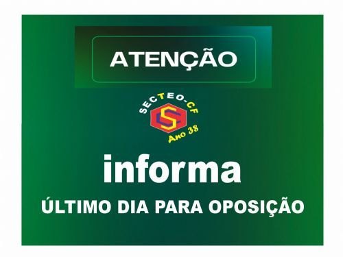 Registro da publicação: PRAZO PARA OPOSIÇÃO