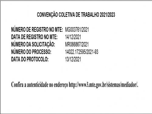 Registro da publicação: REGISTRO DA CCT 2021-2023