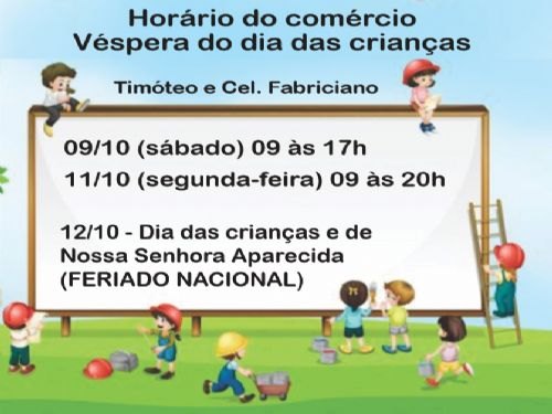 Registro da publicação: SAIU A CONVENÇÃO DO HORÁRIO VÉSPERA DIA DAS CRIANÇAS