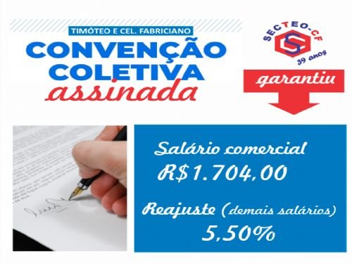Registro da publicação: SECTEO-CF ASSINA CONVENÇÃO