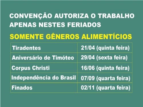 Registro da publicação: SECTEO-CF ASSINA CONVENÇÃO DE FERIADO