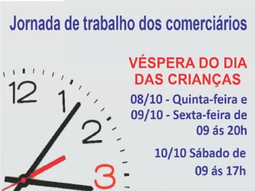 Registro da publicação: SECTEO-CF ASSINA CONVENÇÃO DE "HORÁRIO ESPECIAL"PARA VÉSPERA DO DIA DAS CRIANÇAS