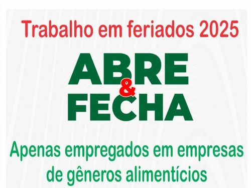 Registro da publicação: SECTEO-CF ASSINOU CONVENÇÃO PARA TRABALHO EM ALGUNS FERIADOS DE 2025