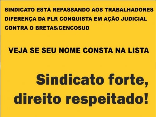 Registro da publicação: SECTEO-CF GANHA AÇÃO DE PLR CONTRA O BRETAS/CENCOSUD