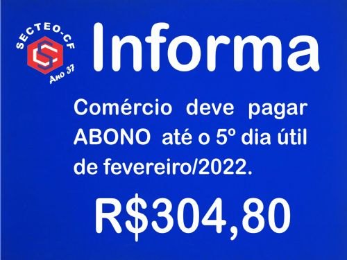 Registro da publicação: SINDICATO (SECTEO-CF) GARANTIU PAGAMENTO DE ABONO PARA TODOS OS COMERCIÁRIOS DE TIMÓTEO E CORONEL FABRICIANO