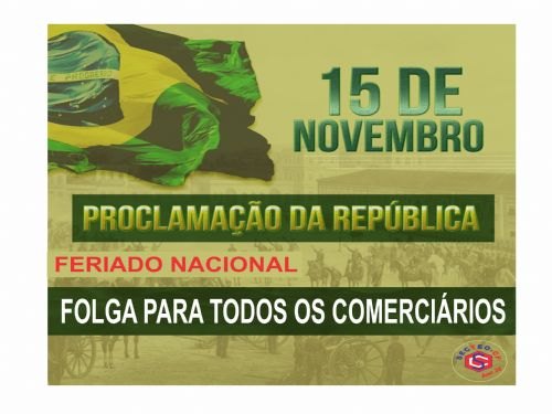 Registro da publicação: Todos os comerciários de Timóteo e Cel. Fabriciano estarão de folga neste feriado